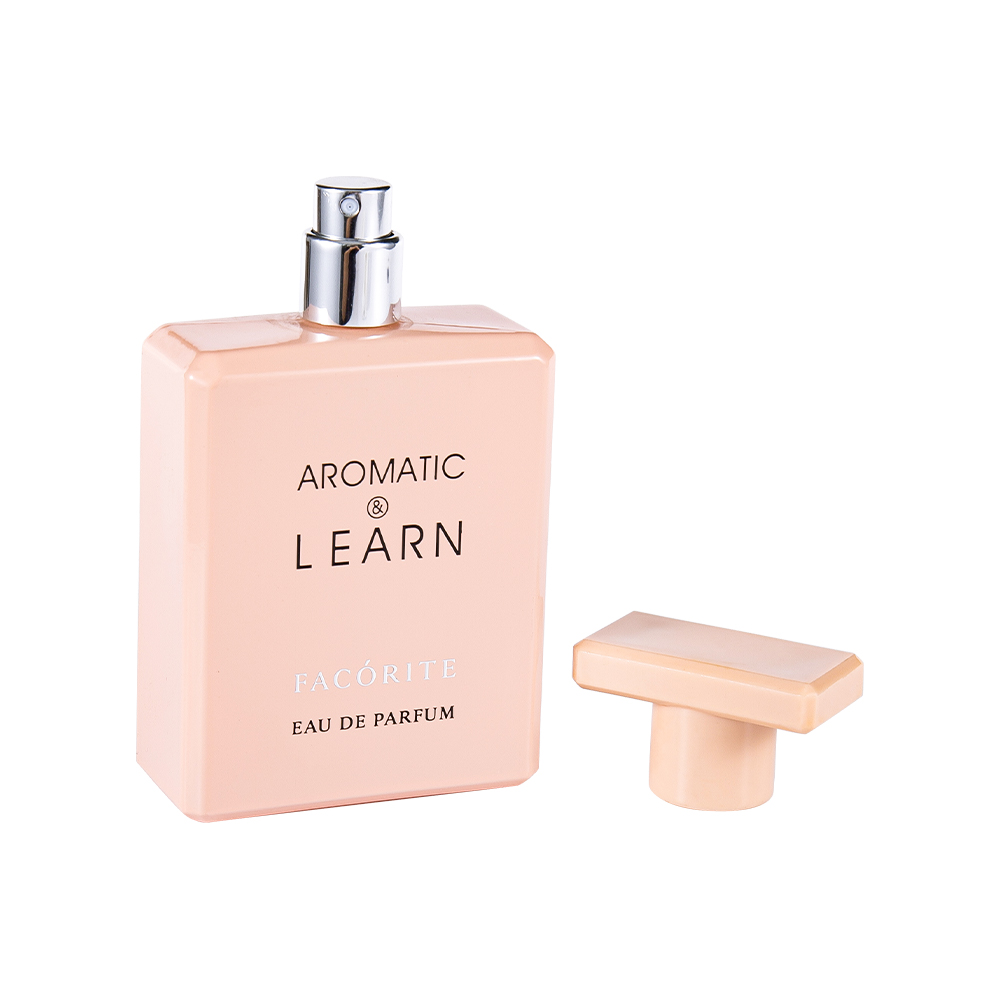 KY1490-WJ2155 50ML potištěná obdélníková skleněná lahvička na parfémy s lesklým uzávěrem