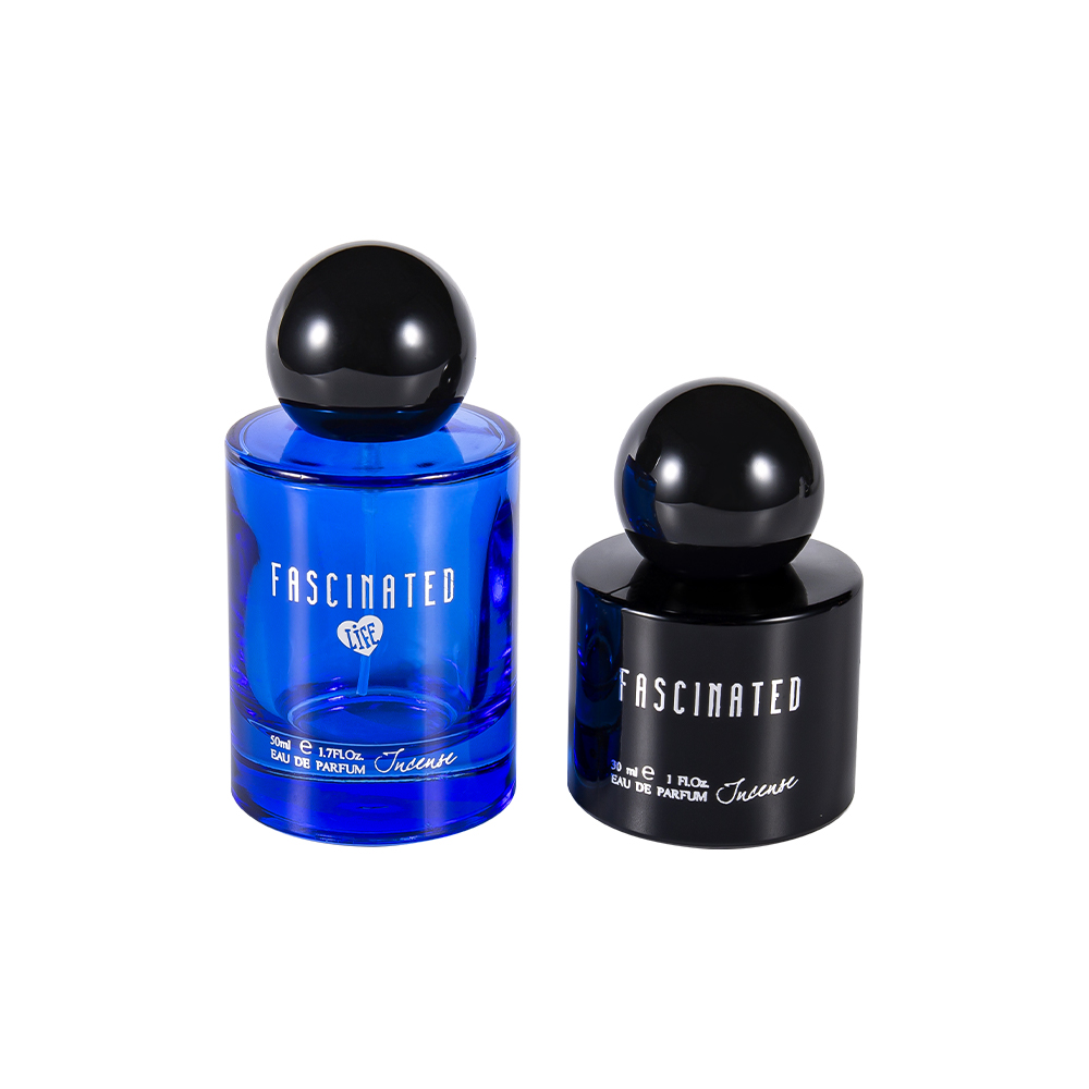 GC4748-WJ2537 30ml válcová lahvička na parfémy potažená zlatou fólií se kulovým plastovým uzávěrem z ABS PP