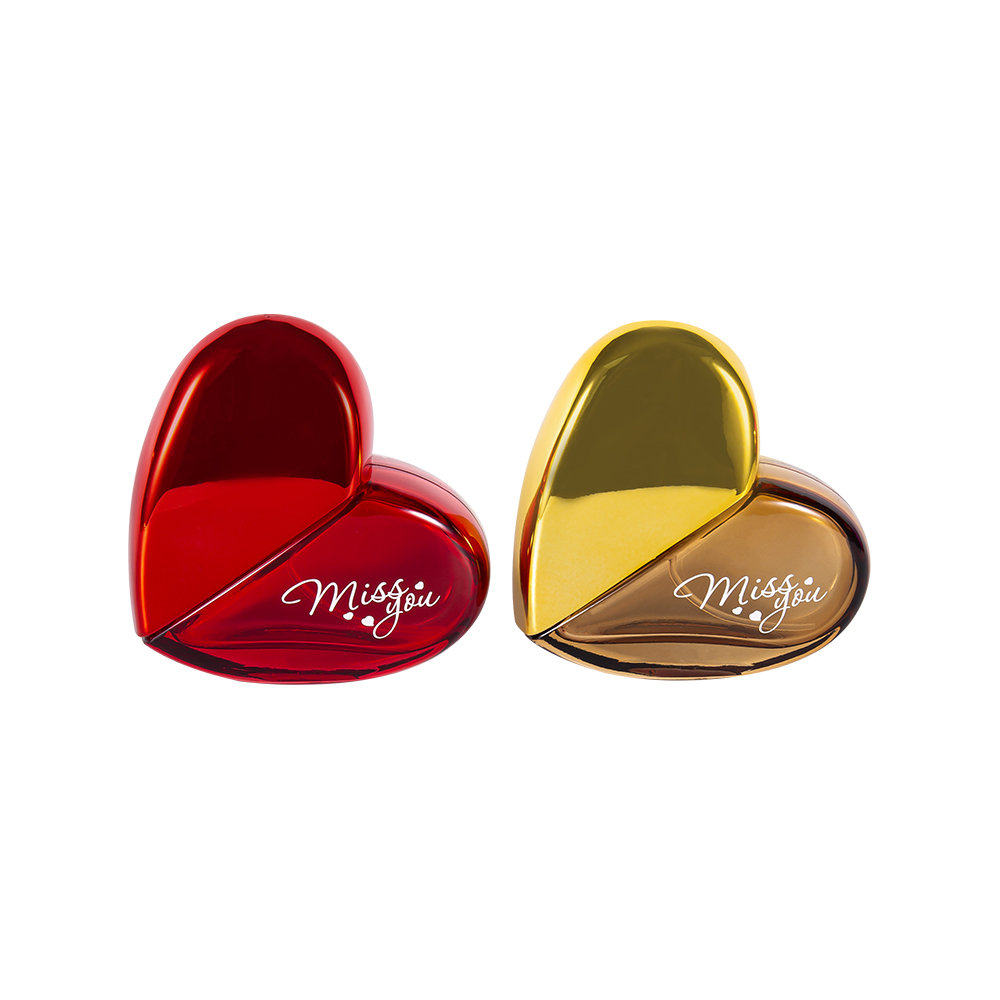 GC193-WJ501 50ml skleněná lahvička na parfémy ve tvaru srdce s UV PP plastovým uzávěrem