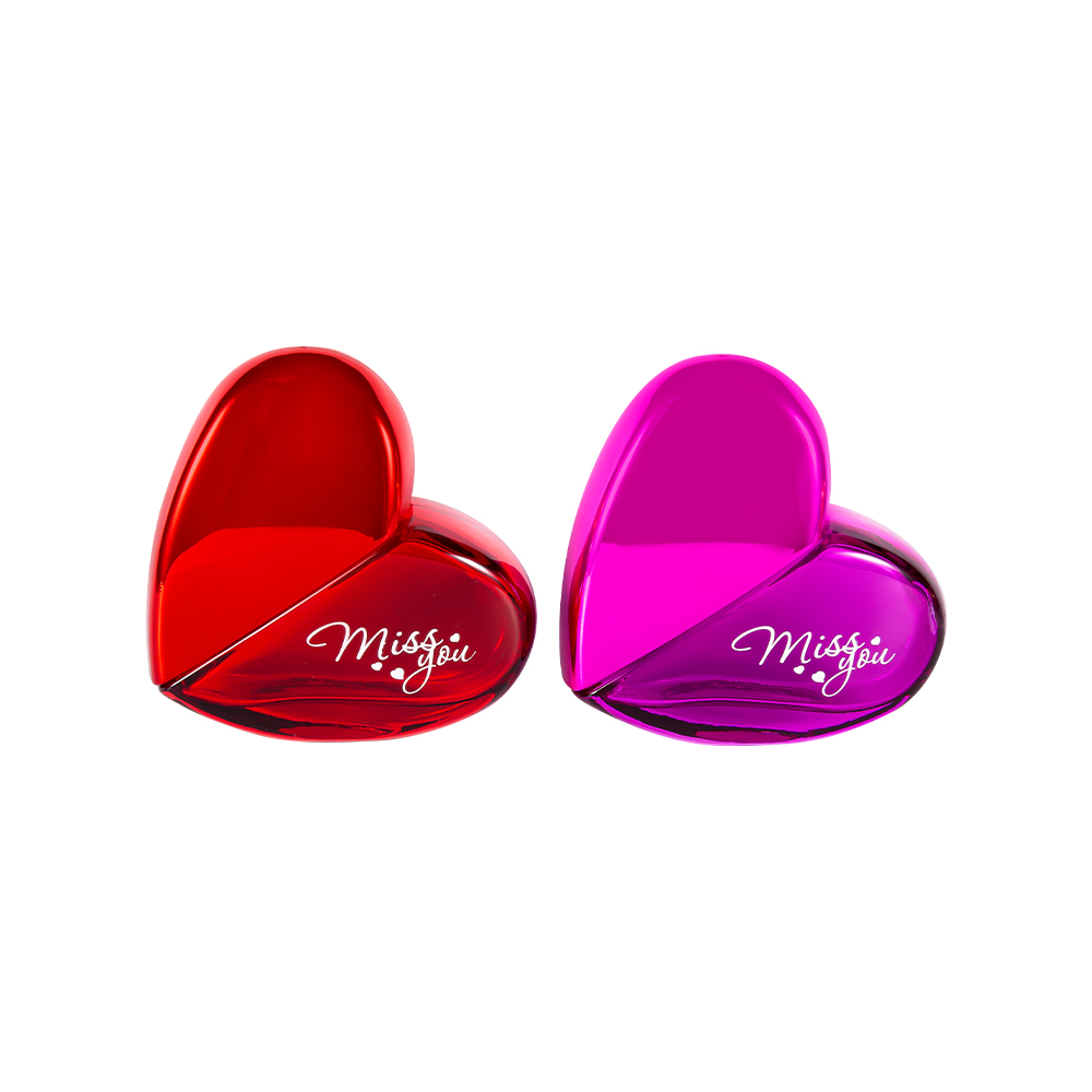 Skleněná lahvička na parfém GC102-WJ797 100ml ve tvaru srdce s UV PP plastovým uzávěrem