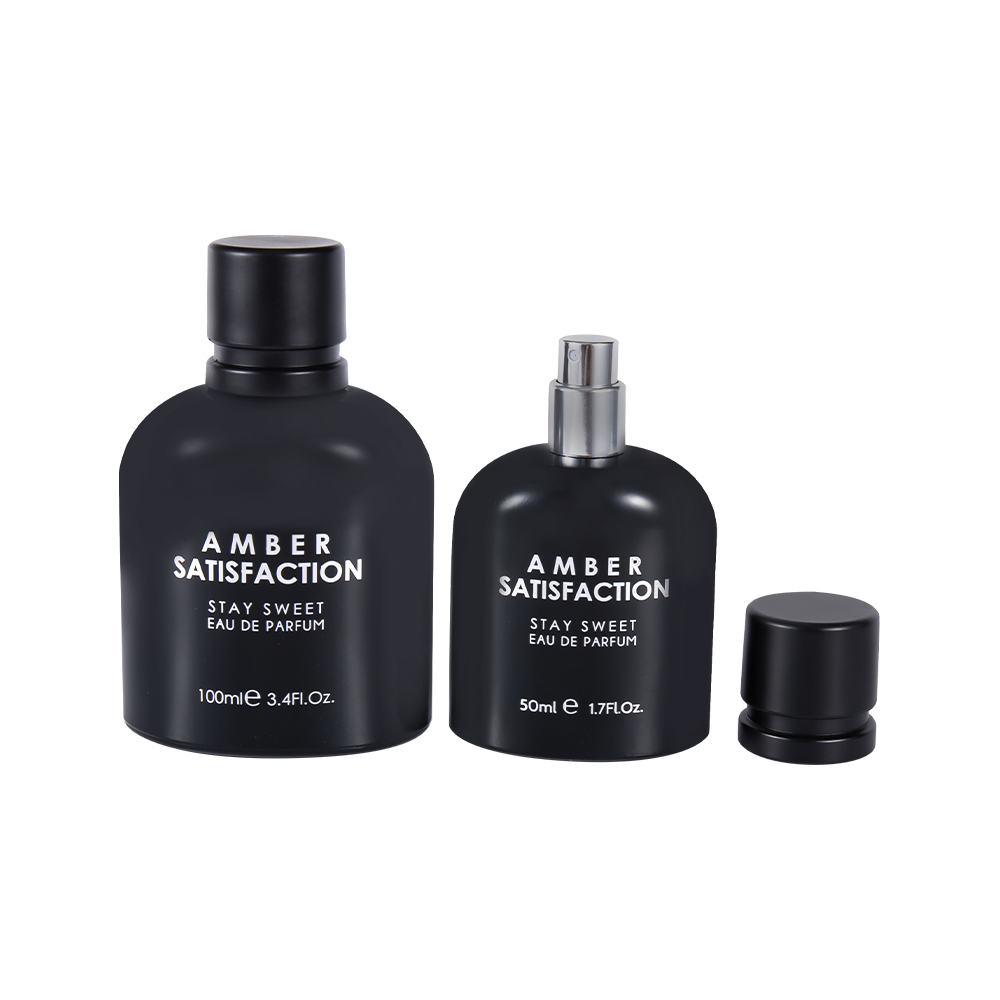 GC3894-WJ176 100ml barevně potažená zářivě černá skleněná lahvička na parfémy s ABS PP plastovým uzávěrem