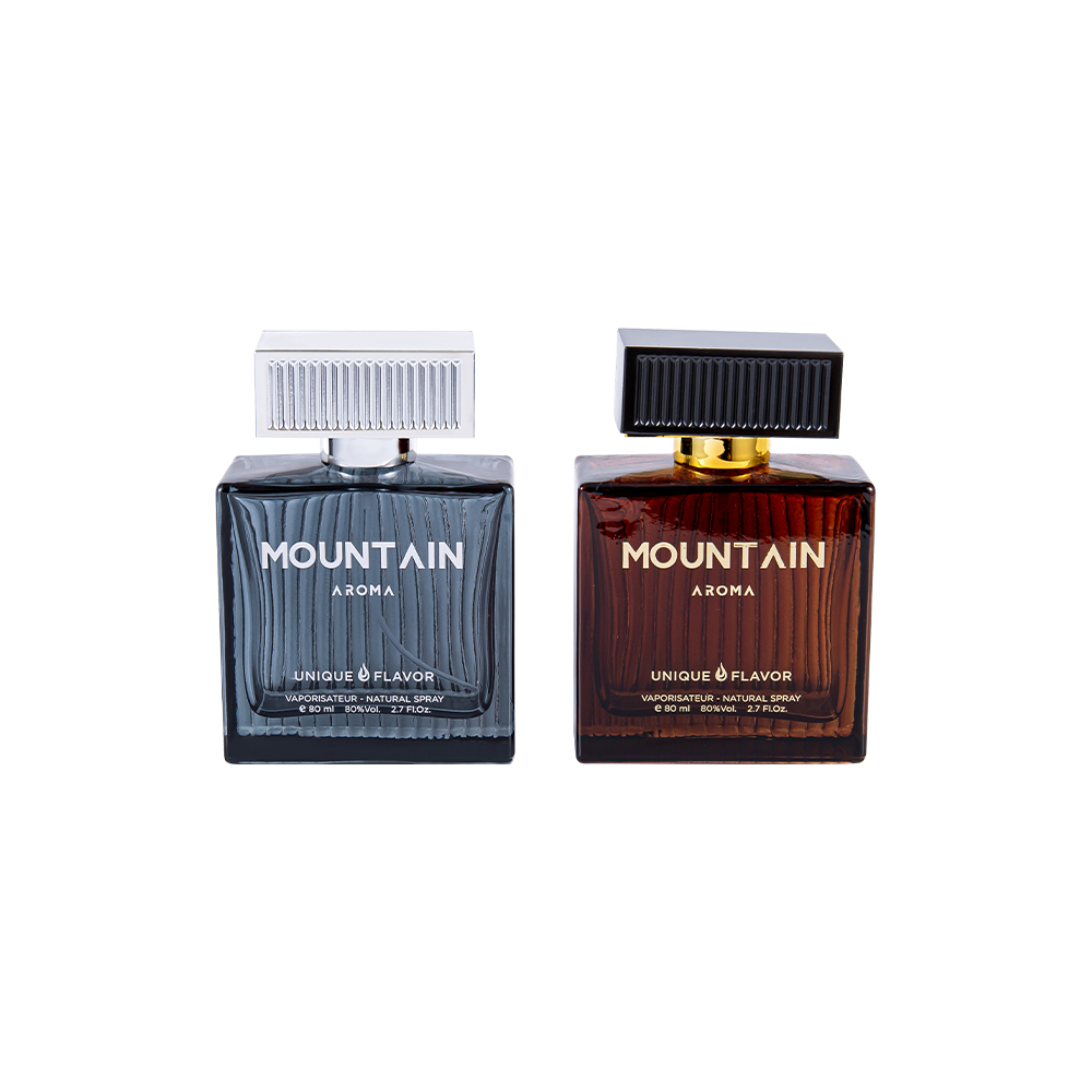 Skleněná lahvička na parfémy GC4311-WJ2092 80ml s vertikálními pruhy a krytem s plastovými pruhy z ABS