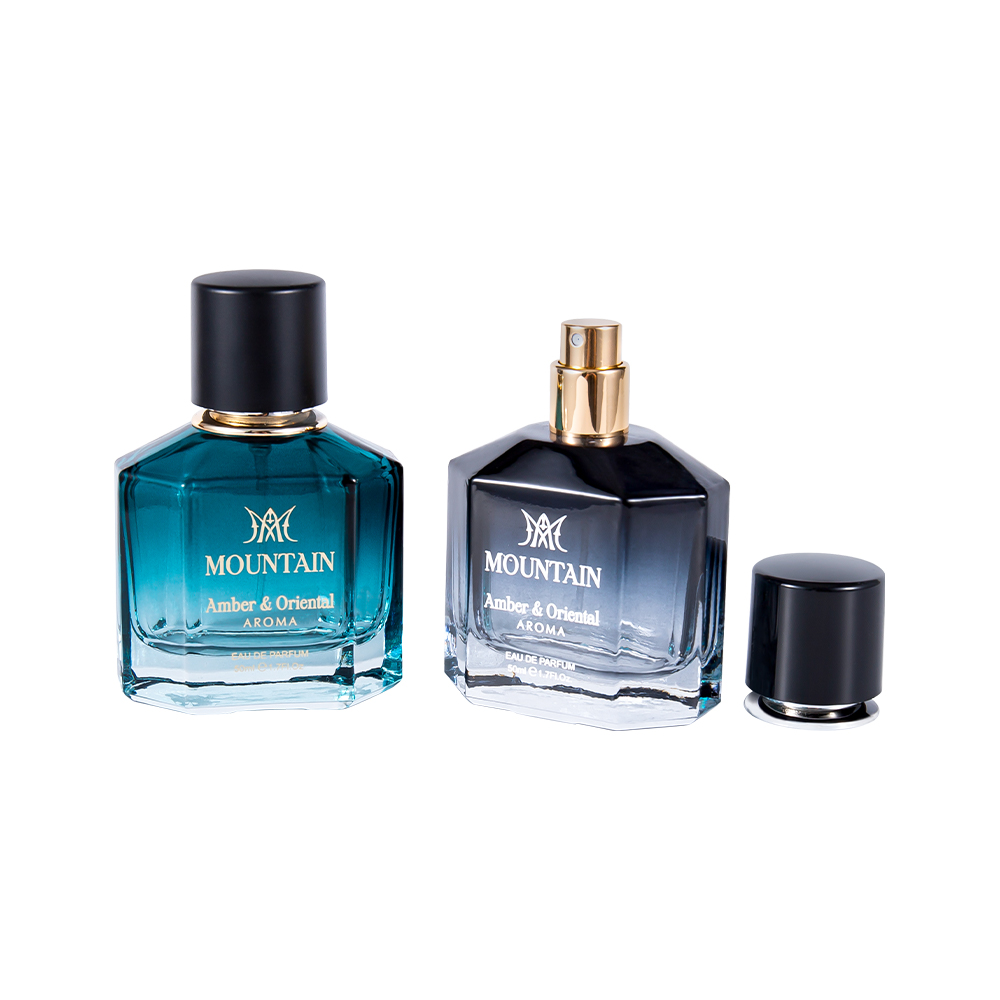 GC4030-WJ2099 50ml skleněná lahvička na parfémy s potiskem a razítkovou páskou PP Abs UV uzávěr parfému