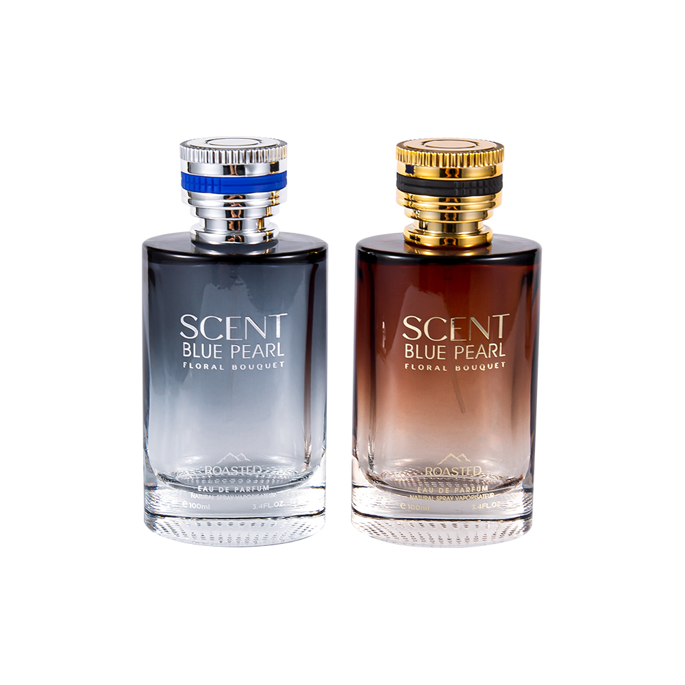 KY1109-WJ2098 100ml embosovaná skleněná lahvička na parfém s uzávěrem Pcta