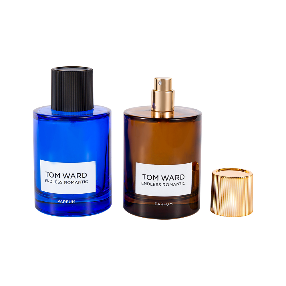 GC5178-WJ2623 100ml velkoobchodní skleněná lahvička na parfém s pruhovaným uzávěrem na parfém